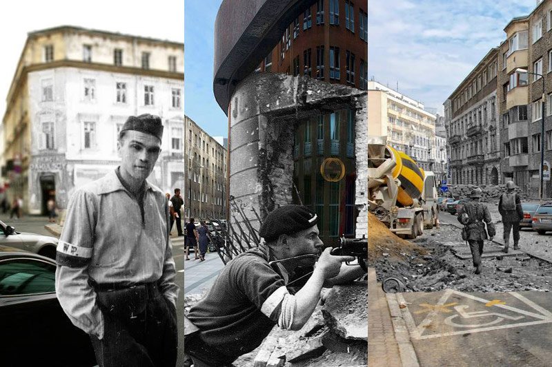Projekt Teraz44 sugestywnie pokazuje, jak wyglądała Warszawa w trakcie Powstania Warszawskiego, a jak wyglądają te samie miejsca dziś.
