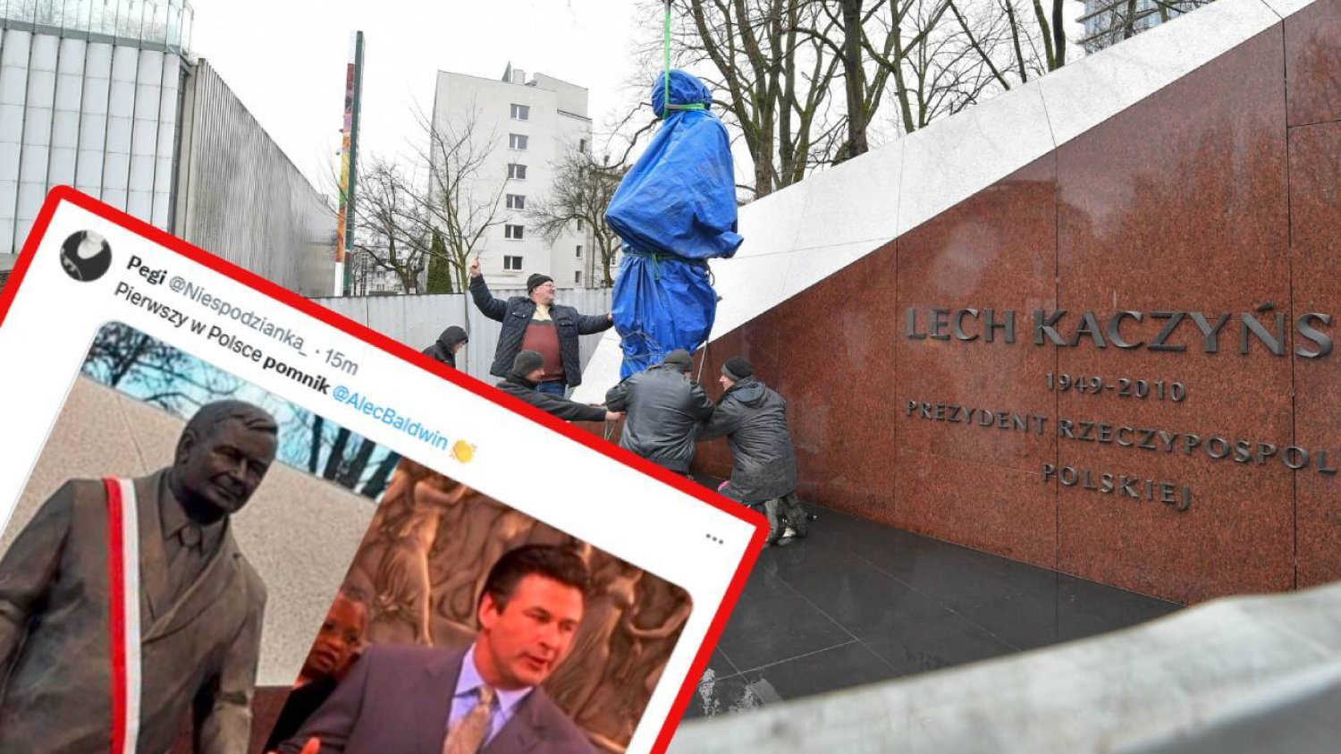 Pomnik Lecha Kaczyńskiego w Lublinie. "Wygląda jak Baldwin"