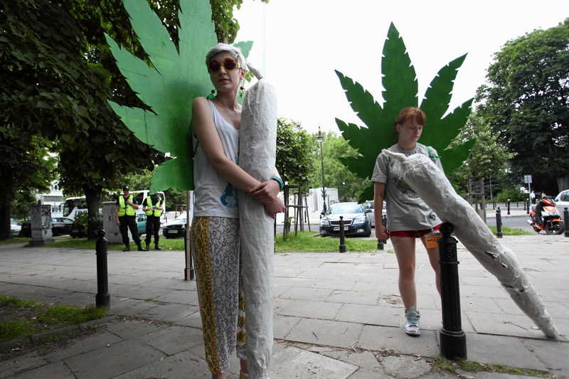 Działacze Wolnych Konopi rozbili miasteczko namiotowe przed Sejmem. Posłowie Ruchu Palikota mieli się tam pojawić pod wpływem alkoholu.