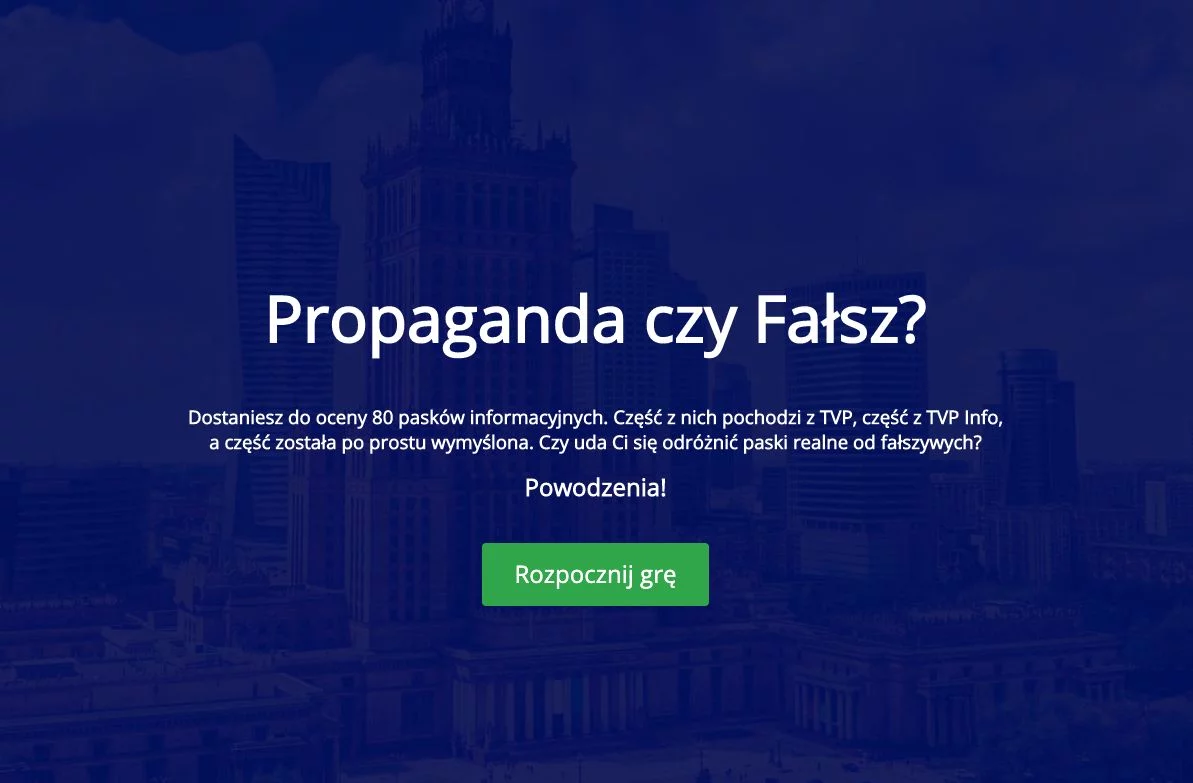 Gra pokazuje, jak trudno jest odróżnić prawdziwy pasek informacyjny od wymyślonego.
