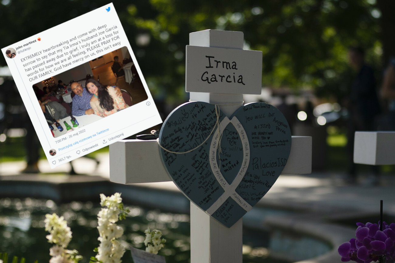 Załamany mąż nauczycielki, która zginęła w strzelaninie w Teksasie, zmarł dwa dni po tragicznej śmierci żony.