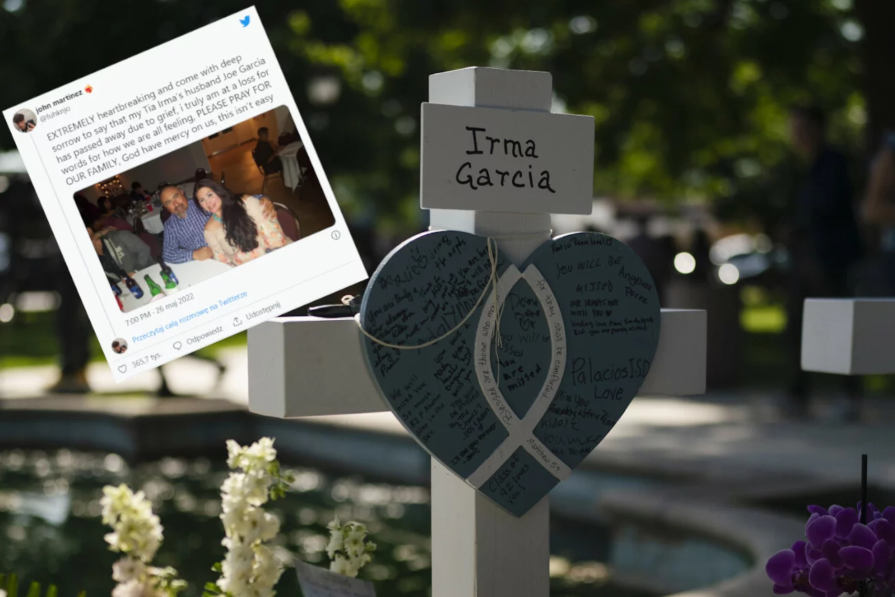 Załamany mąż nauczycielki, która zginęła w strzelaninie w Teksasie, zmarł dwa dni po tragicznej śmierci żony.