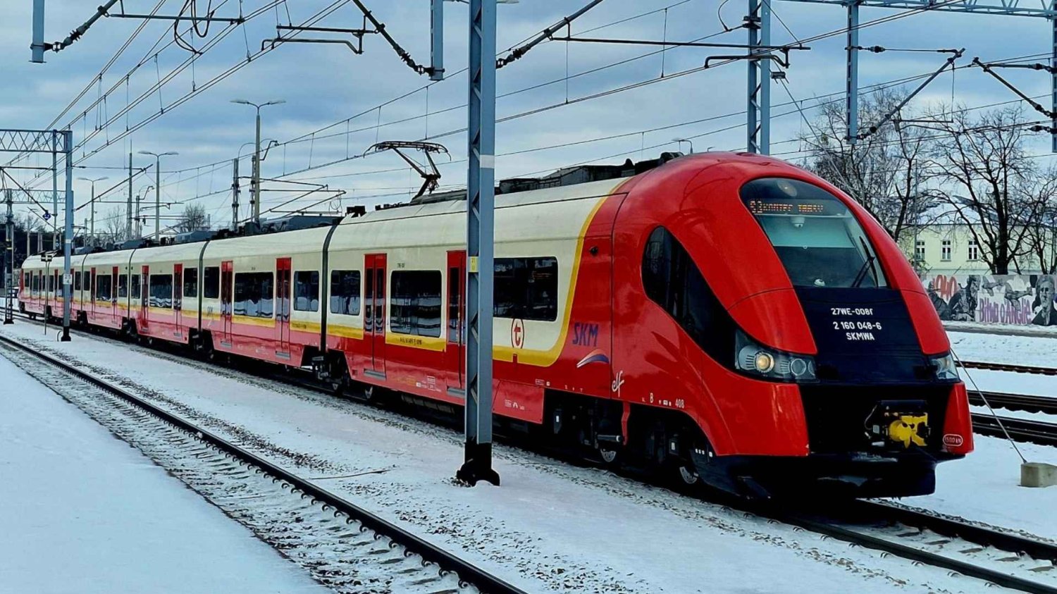 Awaria pociągi Pruszków zima pociąg na stacji