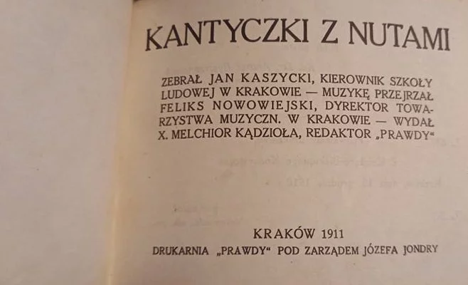 Śpiewnik – Kantyczki z 1911 roku.