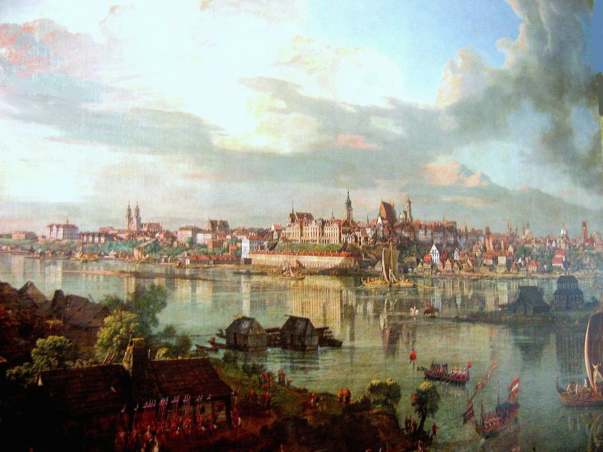 Widok Warszawy od strony Pragi w 1770 r. na obrazie Canaletta.