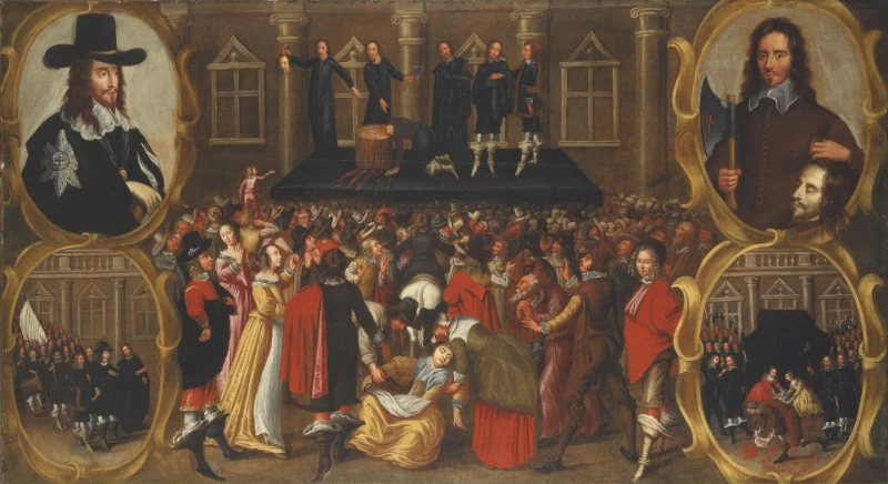 Egzekucja Karola I Stuarta (30  stycznia 1649) w wizji anonimowego holenderskiego malarza