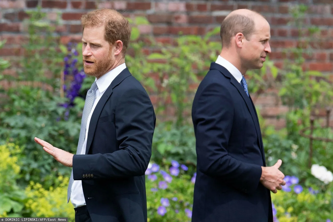 Książę William i książę Harry podczas odsłonięcia pomnika księżnej Diany.