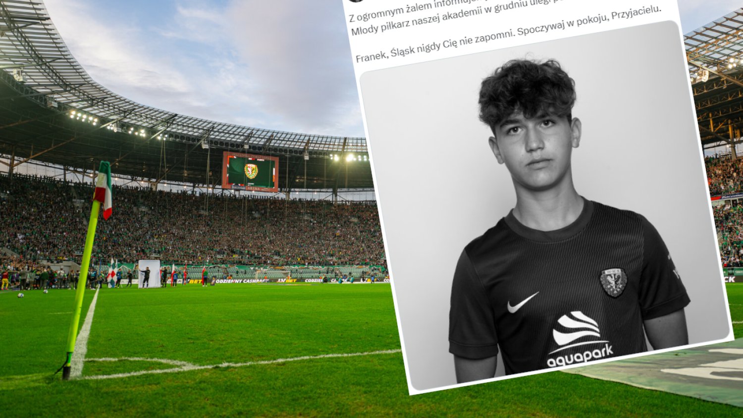 Śląsk Wrocław przekazał tragiczne wieści. Nie żyje 14-letni wychowanek klubu.