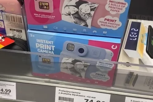 Aparat z drukarką w Action w stylu Polaroida