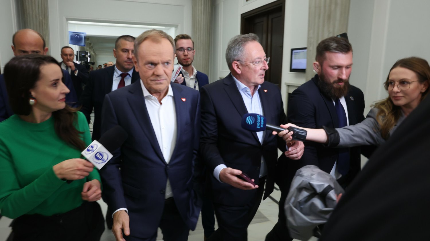 Donald Tusk nie chciał odpowiedzieć na pytania dziennikarki TVN24.