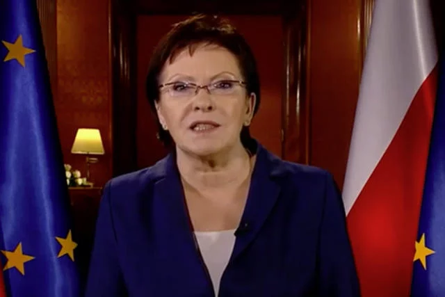 Premier Ewa Kopacz podczas wystąpienia w TVP.