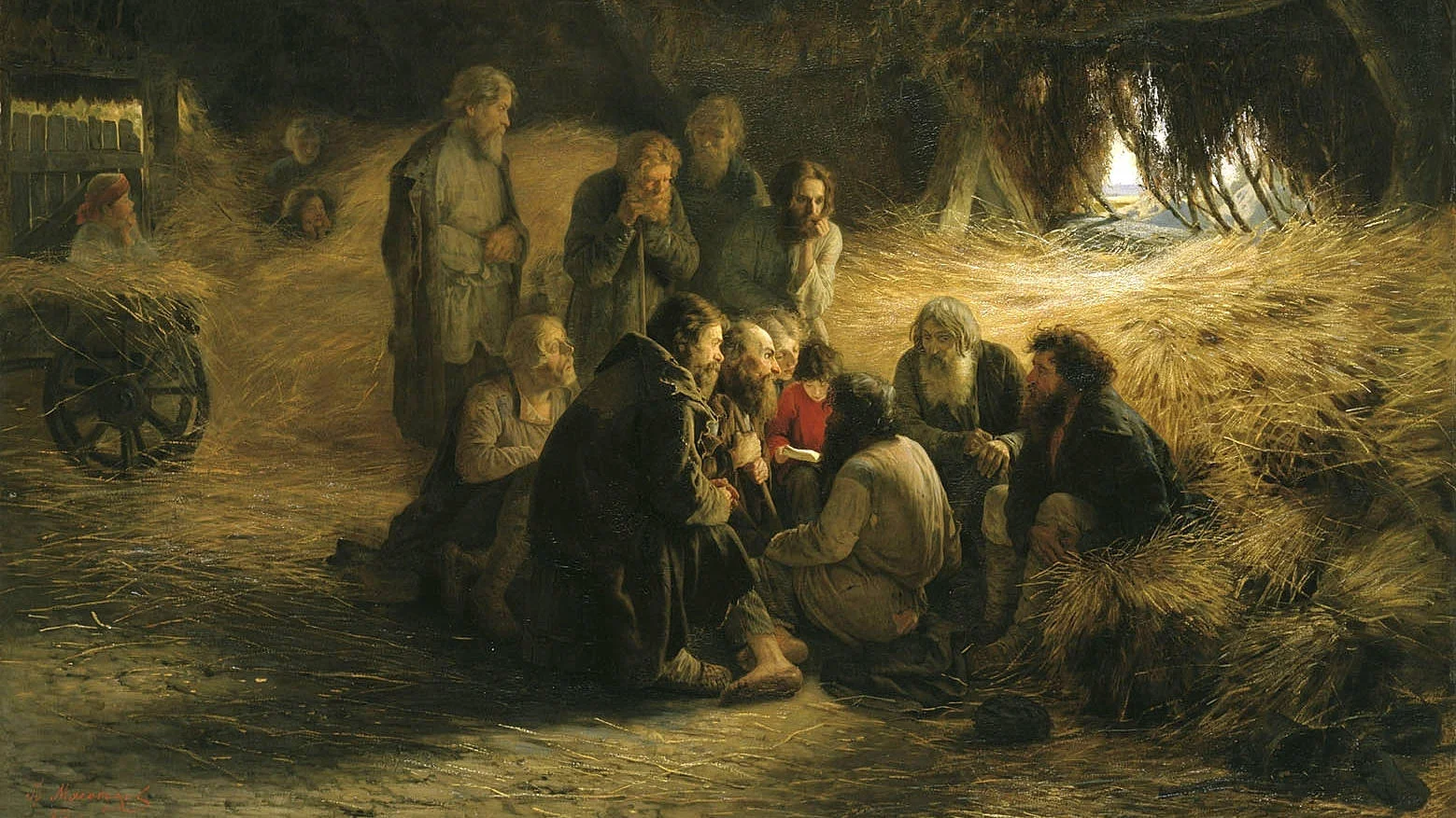 Grigorij Miasojedow, "Czytanie oświadczenia 19 lutego 1861 roku" (1873)