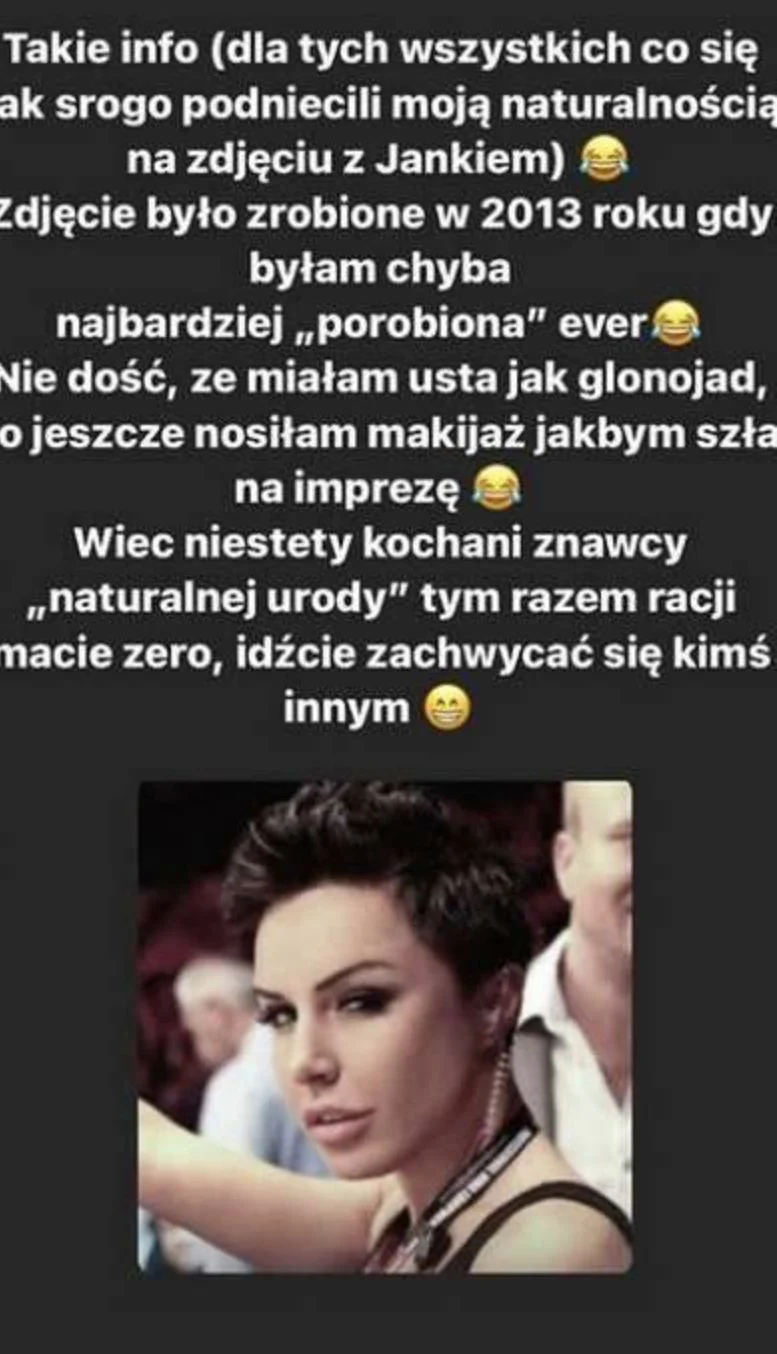 Blanka Lipińska w czarnyych włosach na zdjęciu sprzed lat.