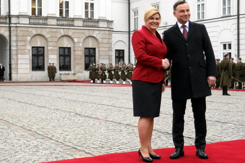 Styczeń 2016. Kolinda Grabar – Kitarovi, prezydent Republiki Chorwacji  z wizytą w Warszawie.