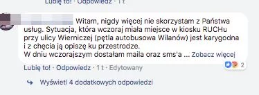 Komentarze oburzonych internautów na facebookowym profilu Ruch S.A.