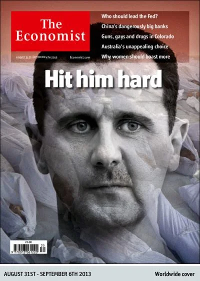 Okładka "The Economist" wzywająca do zaatakowania Baszara al-Assada.