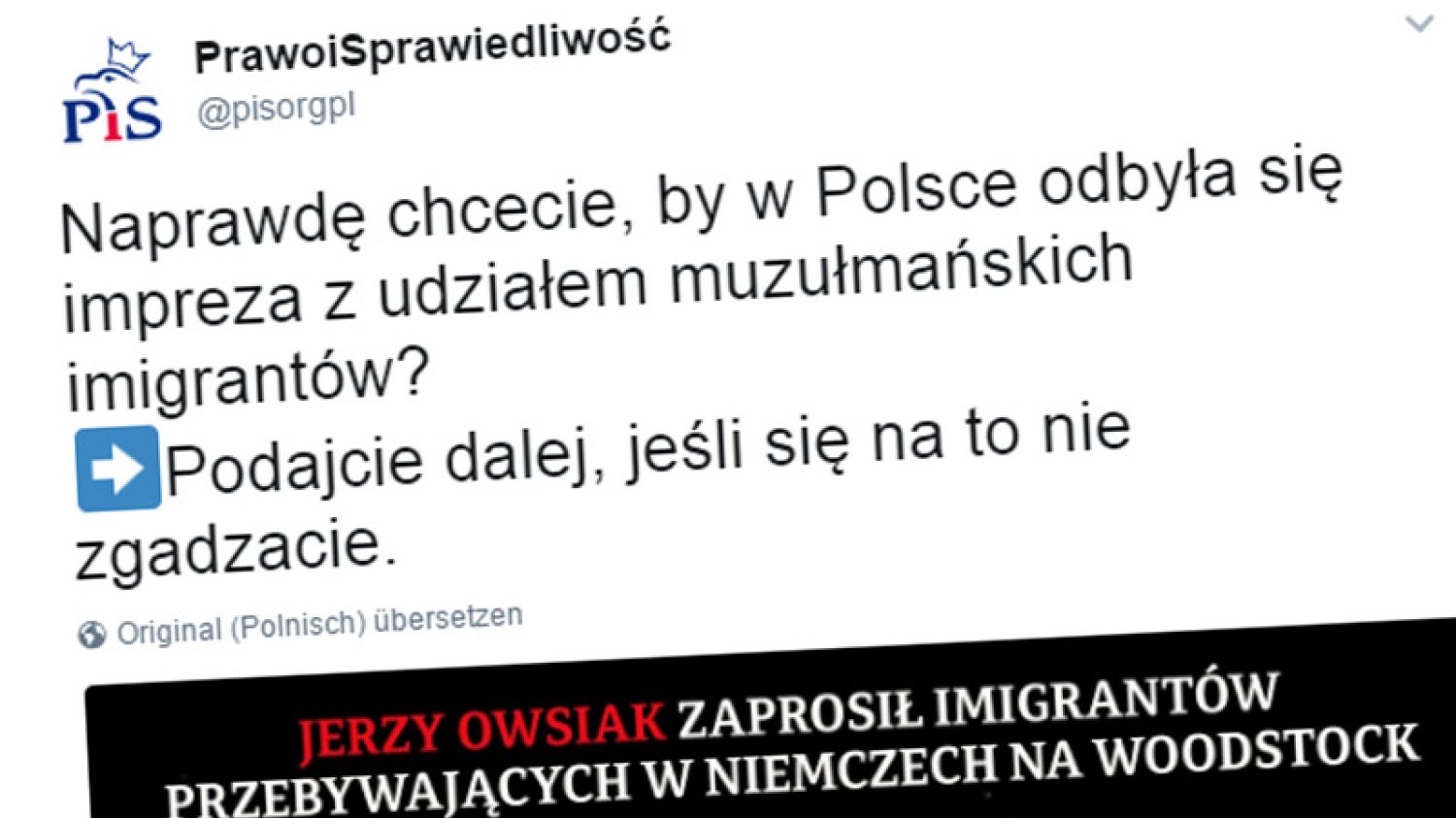 Prawo i Sprawiedliwość na Twitterze przekroczyło wszelkie granice hejtu atakując Jerzego Owsiaka i Przystanek Woodstock.