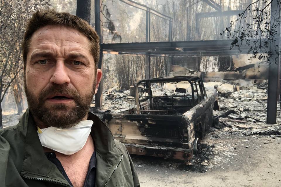 Pożary trawią Kalifornię. Aktor Gerard Butler po powrocie do domu zastał same zgliszcza
