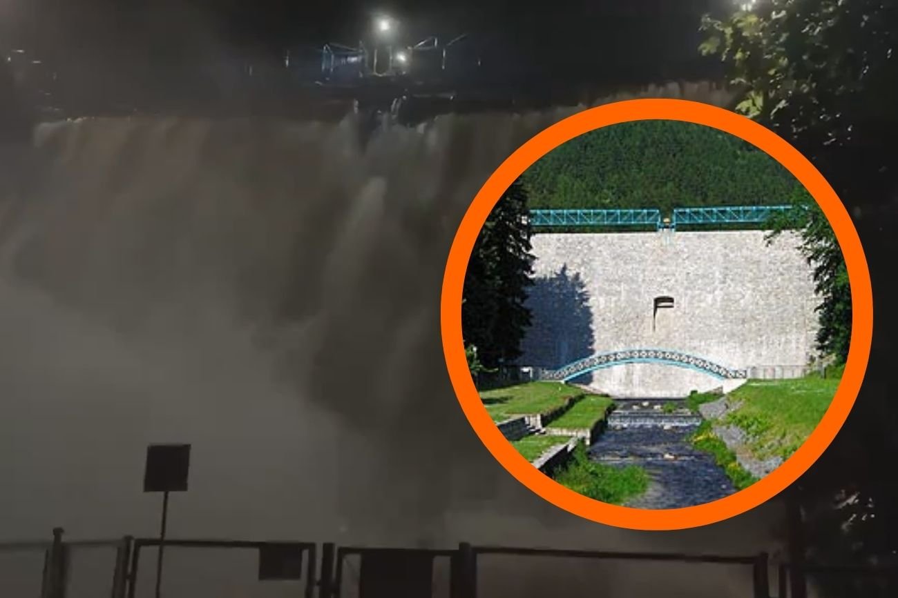 Zapora w Międzygórzu w kilka dni zmieniła się nie do poznania