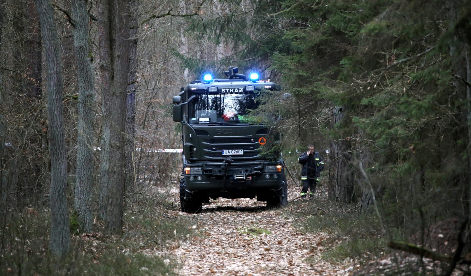 Dron spadł w Trzebieniu pod Bolesławcem na Dolnym Śląsku.