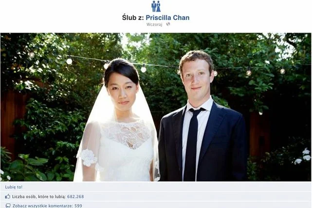 Mark Zuckerberg wraz ze swoją żoną (19 maja 2012)