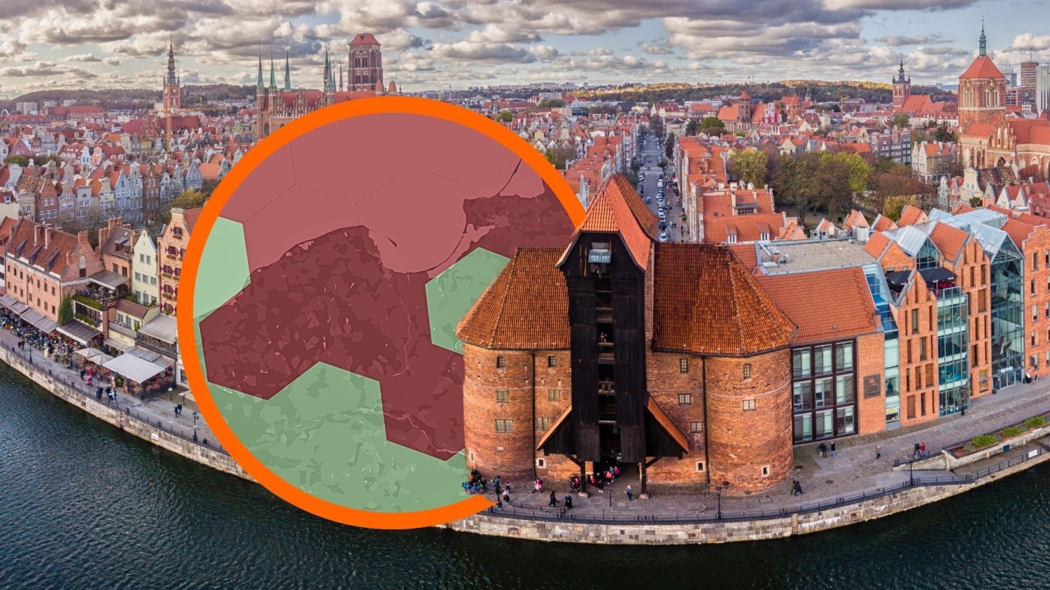 Mapa zakłóceń GPS na tle Gdańska. Spoofing GPS w Trójmieście prowadzą do utraty maszyn latających w okolicach Bałtyku