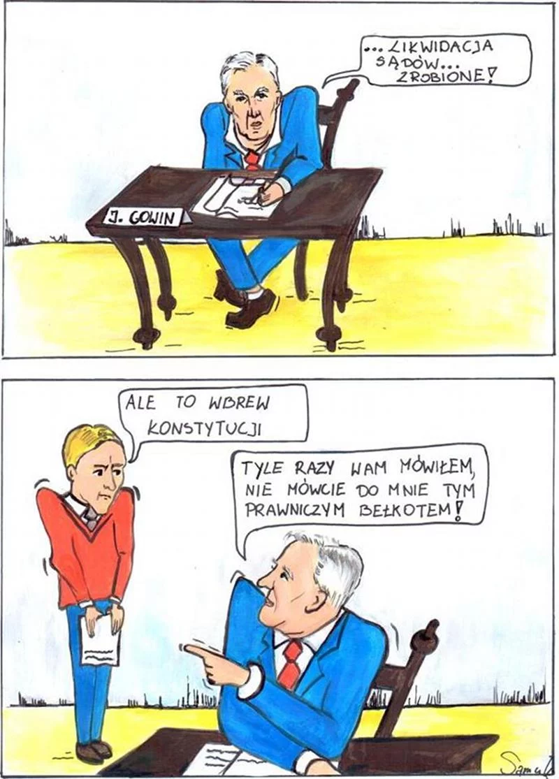 Komiks zamieszczony na profilu PSL wyśmiewający ministra sprawiedliwości Jarosława Gowina