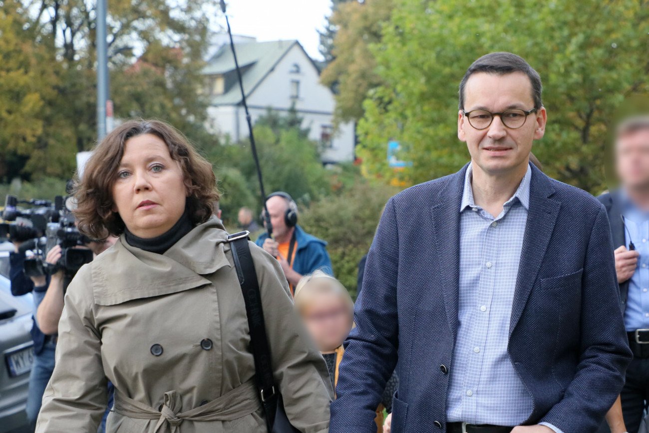 Żona Mateusza Morawieckiego, Iwona Morawiecka, z mężem.