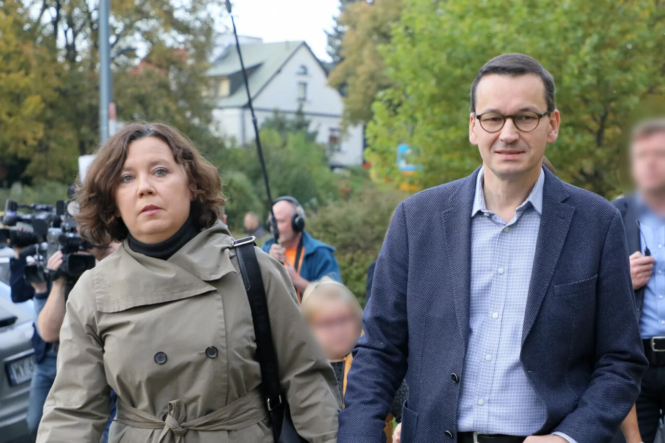 Żona Mateusza Morawieckiego, Iwona Morawiecka, z mężem.