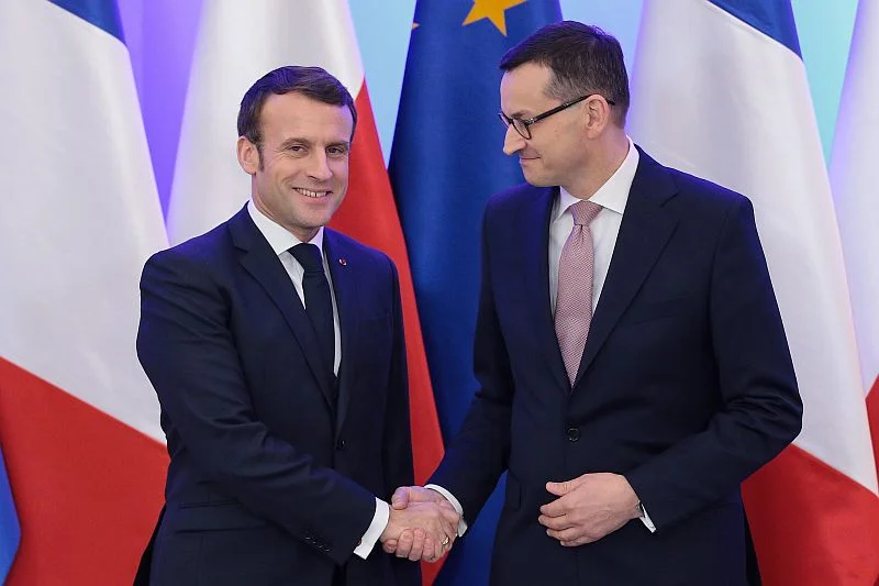 Emmanuel Macron i Mateusz Morawiecki rozmawiali w Warszawie.