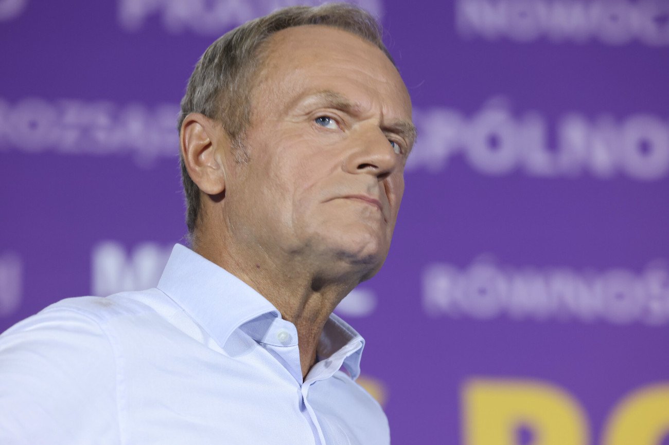 Przewodniczący PO Donald Tusk podczas wystąpienia na Campusie Polska Przyszłości (31.08.2022).
