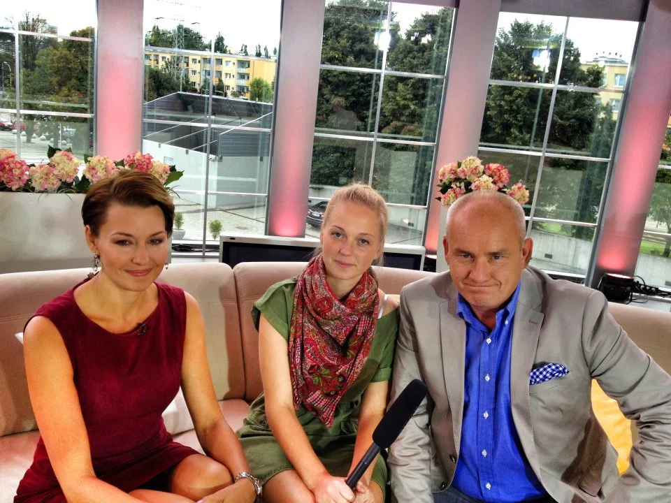 Natalia Widuto z Anną Popek i Michałem Olszańskim w Pytaniu na śniadanie.