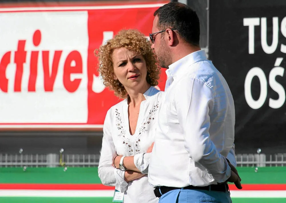 Marta Ostrowska i prezes Legii Warszawa Bogusław Leśnodorski