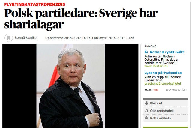 Szwedzki dziennik próbuje skontaktować się z Kaczyńskim. Chce spytać go o strefy szariatu