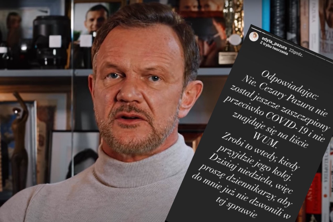 Cezary Pazura nie zaszczepił się na covid-19 poza kolejnością.