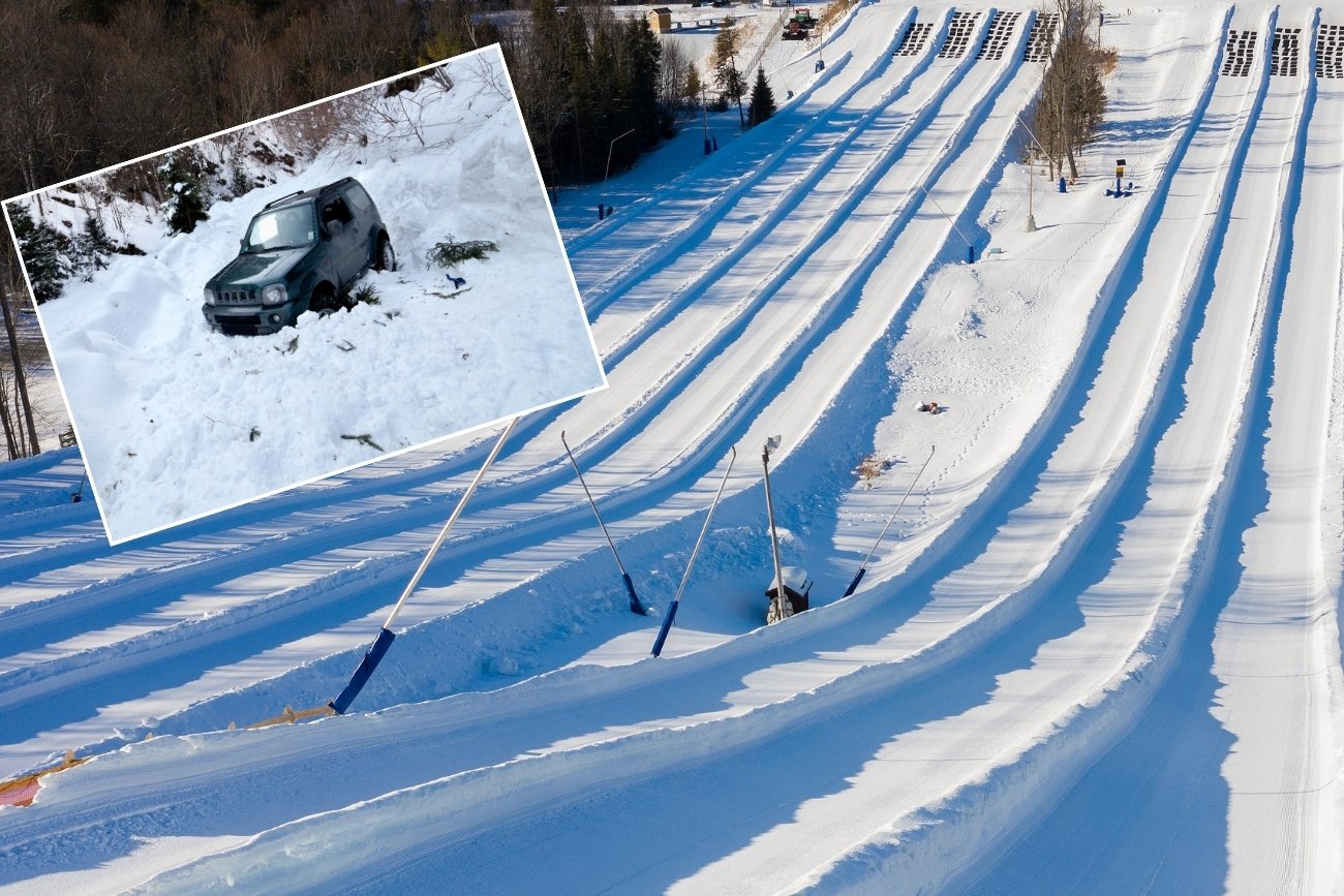 Samochód wjechał prosto na tor saneczkowy