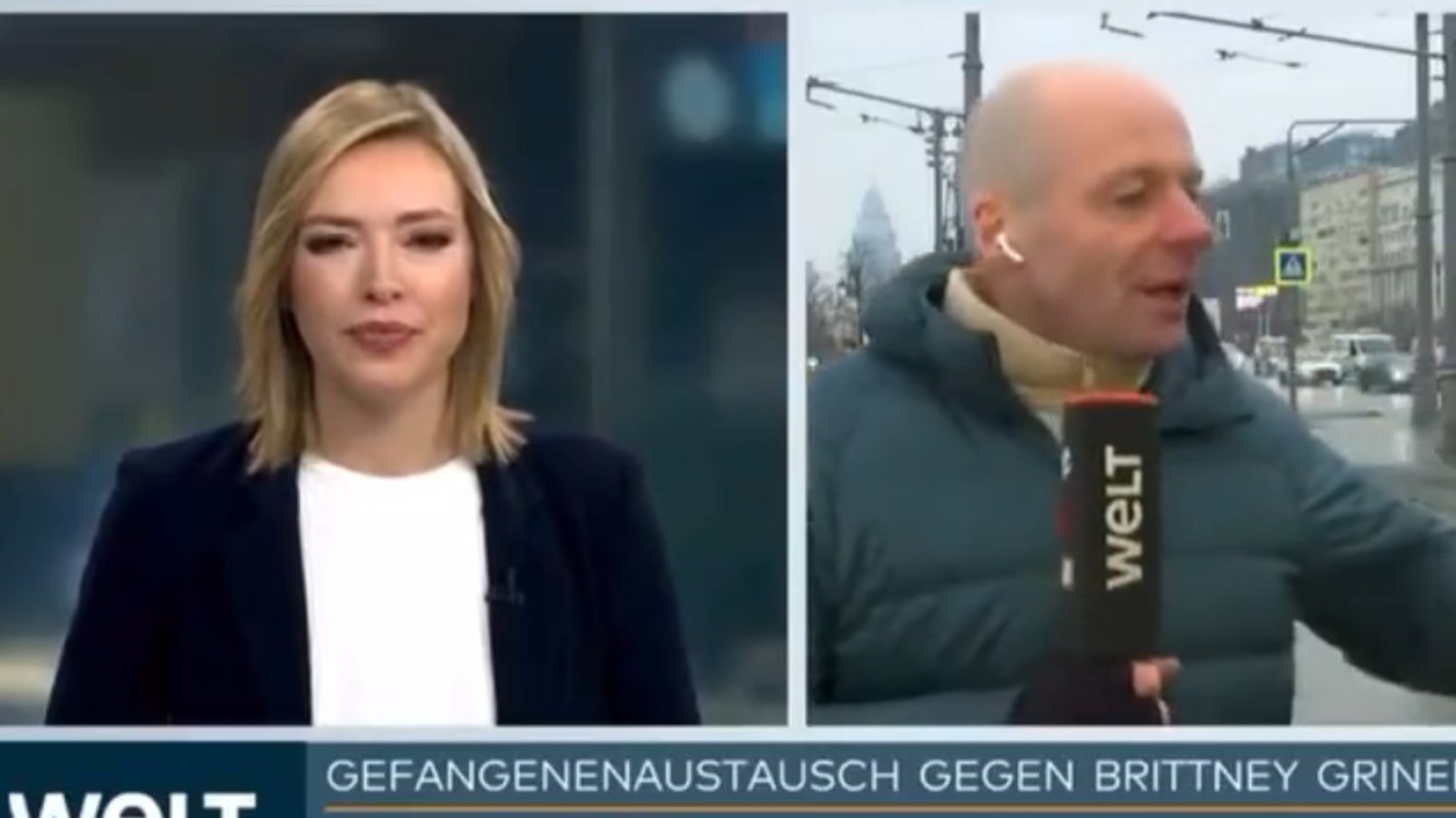 Incydent na antenie niemieckiej telewizji. Rosjanin rzucił się na kamerę.