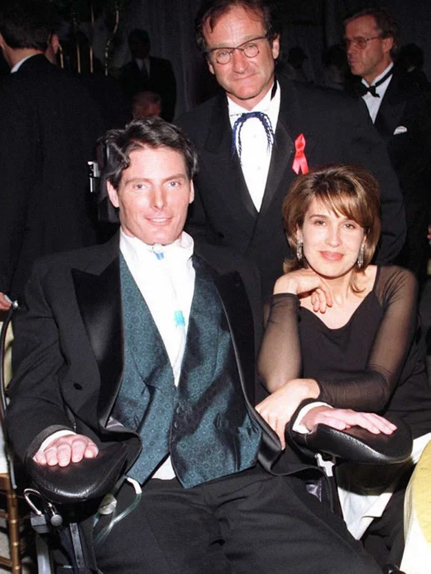 Robin Williams i Christopher Reeve z żoną