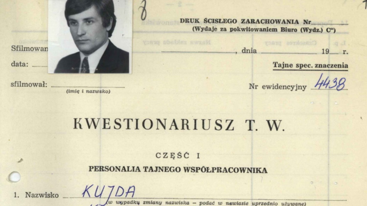 Kujda oficjalnie współpracował z SB dziewięć lat. Realnie znacznie krócej.