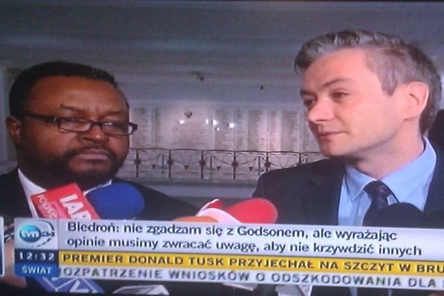 Wystąpienie posłów Johna Godsona i Roberta Biedronia