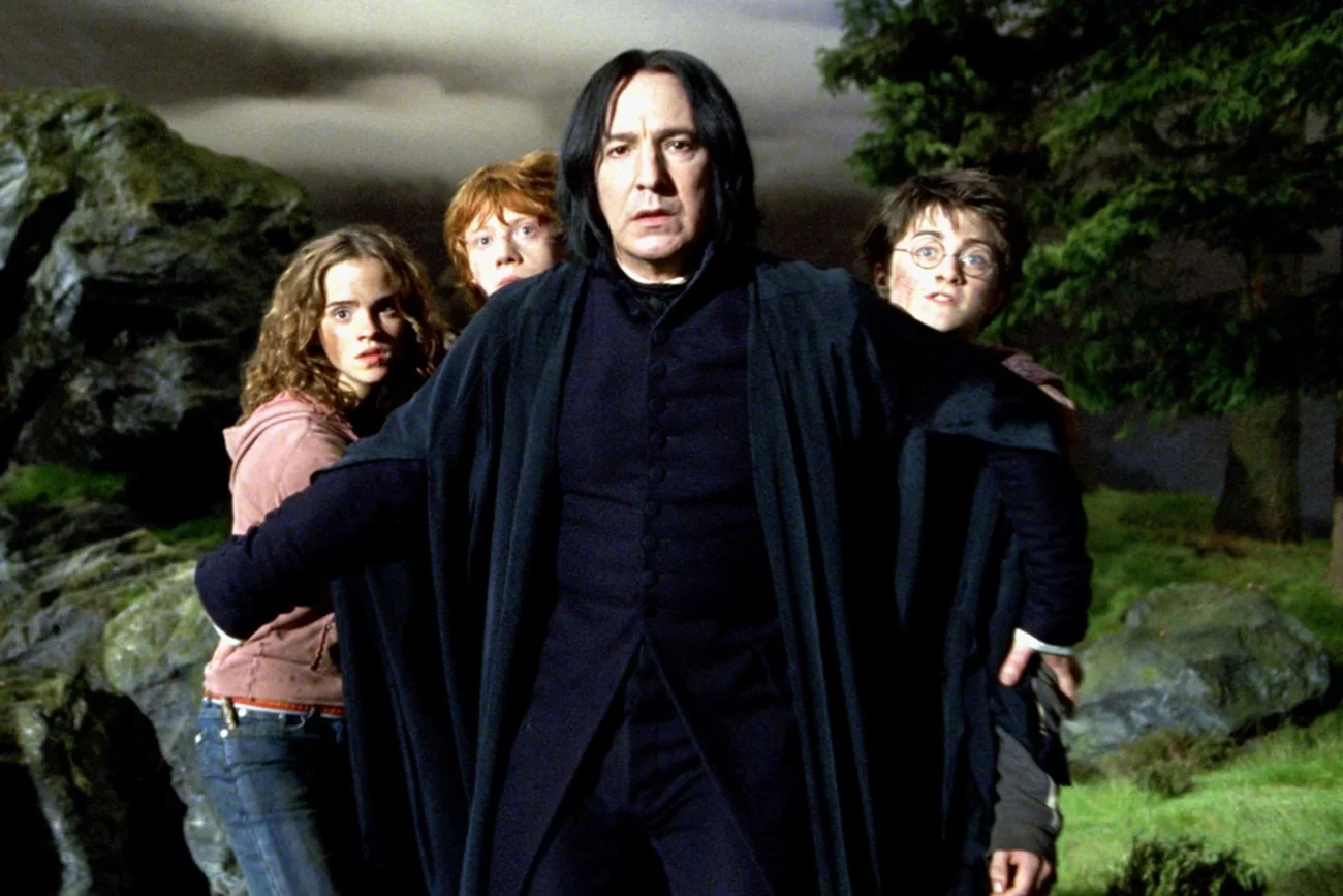 Emma Watson, Rupert Grint, Alan Rickman i Daniel Radcliffe w filmie "Harry Potter i więzień Azkabanu"