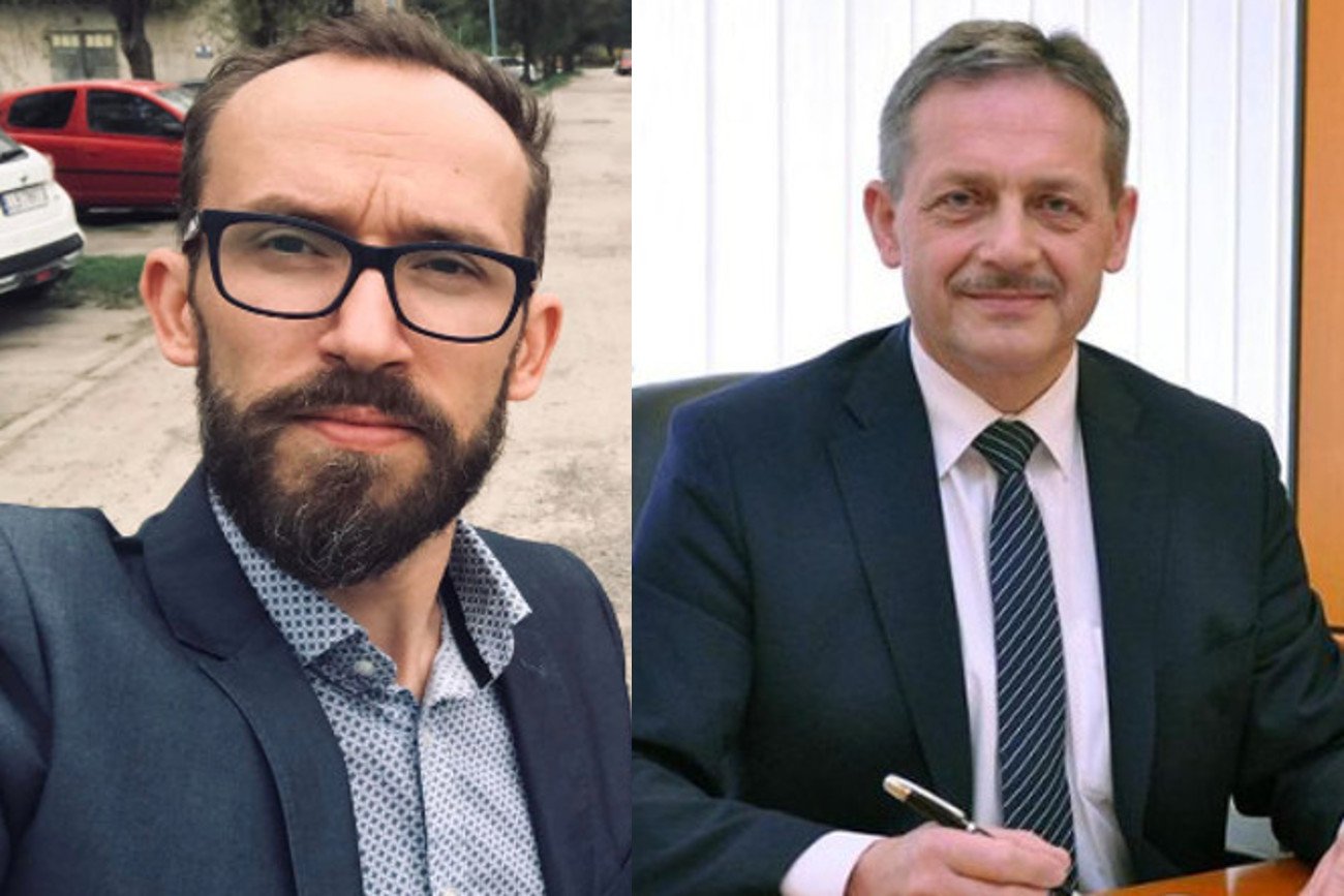 Jakub Jakubowski, lokalny działacz (po lewej) i Jerzy Rębek, obecny burmistrz (po prawej) zmierzą się w II turze wyborów na burmistrza Radzynia Podlaskiego.