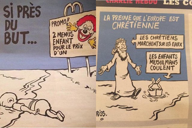 „Charlie Hebdo” po raz kolejny przekracza granice. Tym razem szydzi ze śmierci Aylana Kurdiego, syryjskiego trzylatka, który utonął w drodze do Europy