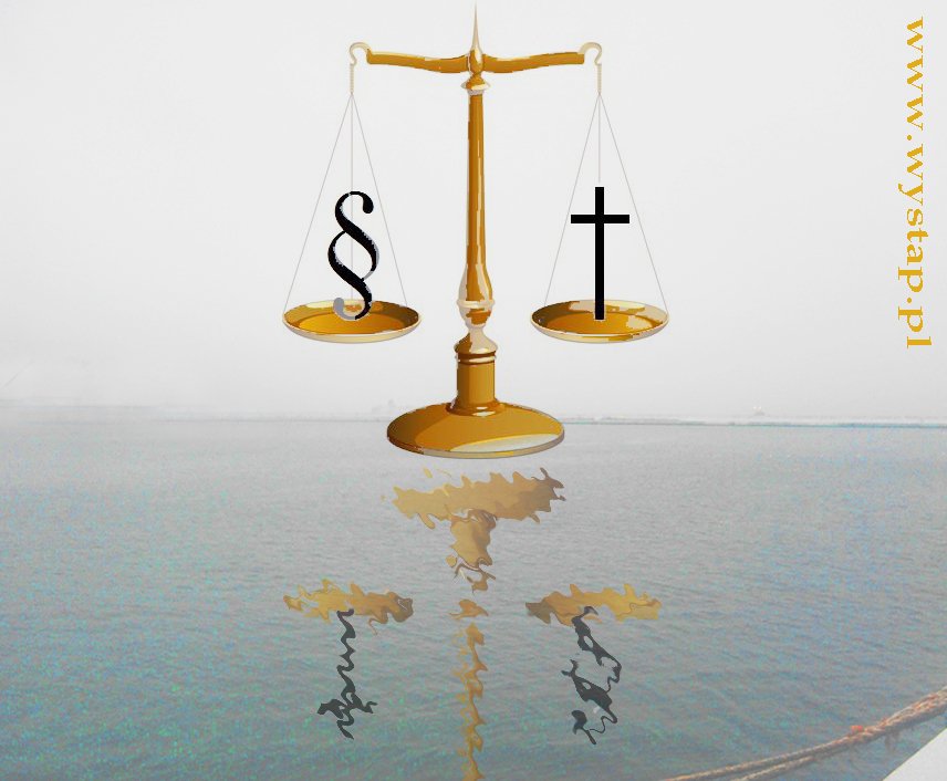 Logo wystap.pl . Niedostatki odbicia w wodzie są moją metaforą ciągłej walki o rzeczywistą sprawiedliwość.