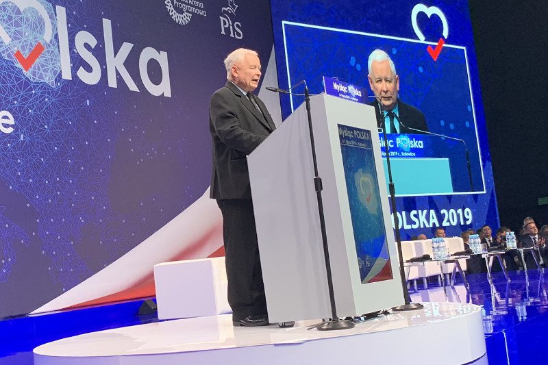 Jarosław Kaczyński przemawiał na konwencji programowej PiS "Myśląc Polska" w Katowicach.