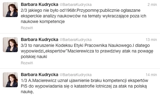 Na wypowiedź Antoniego Macierewicza zareagowała minister nauki i szkolnictwa wyższego Barbara Kudrycka