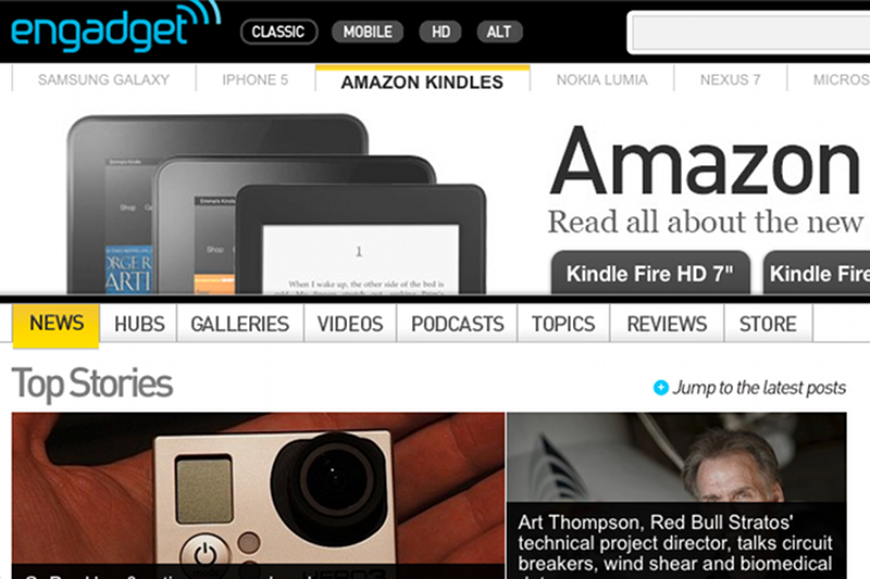 Engadget.com jest jednym z najpopularniejszych blogów technologicznych.