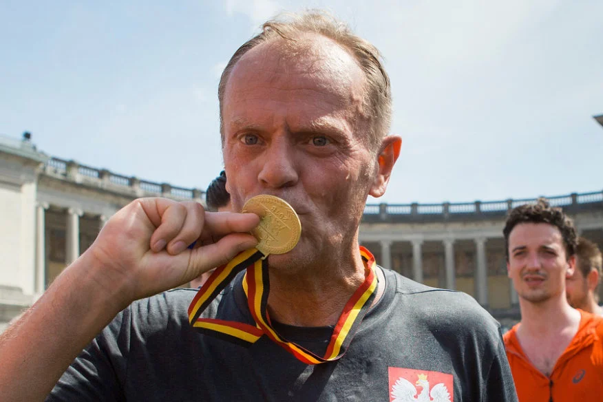 Donald Tusk wziął udział w zawodach biegowych na 20 km.