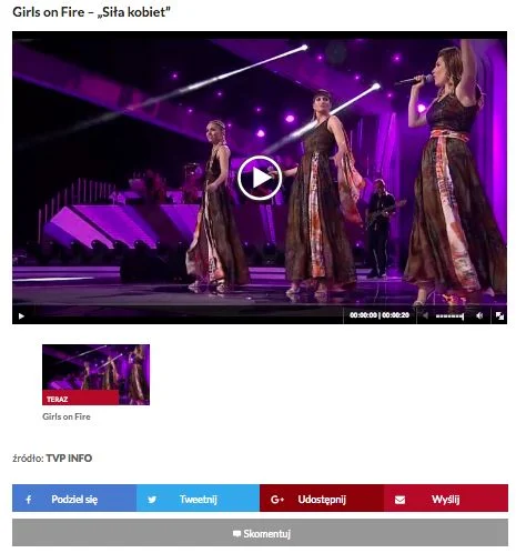 W artykule o konkursie, zwycięska piosenka Girls On Fire jest umieszczona na samym końcu