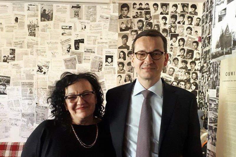 Anna Morawiecka z bratem Mateuszem